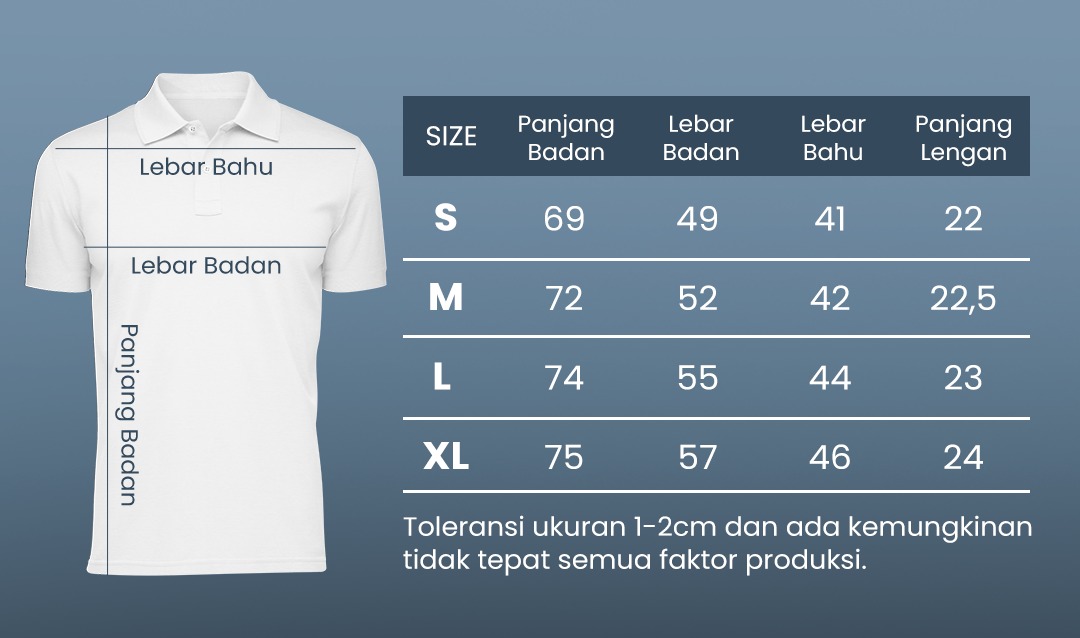 Grosir Jual Kaos Polo Jogja - Ukuran Kaos Polo